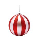 ΠΛΑΣΤΙΚΗ ΜΠΑΛΑ, ΡΟΖ ΜΕ ΚΟΚΚΙΝΟ GLITTER, ΣΕΤ 2ΤΜΧ, 12cm Eurolamp 600-47958