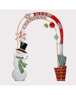 ΜΕΤΑΛΛΙΚΗ ΚΑΜΑΡΑ ΜΕ ΧΙΟΝΑΝΘΡΩΠΟ, MERRY CHRISTMAS, 216x50x286cm Eurolamp 600-48012
