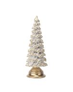 ΔΕΝΤΡΟ ΛΕΥΚΟ ΜΕ ΧΡΥΣΟ GLITTER ΠΟΛΥΡΕΖΙΝ 10.5x10.5x29.5cm Eurolamp 600-48651