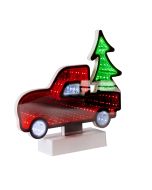 XMAS ΚΑΘΡΕΦΤΗΣ ΑΥΤΟΚΙΝΗΤΟ ΜΕ ΔΕΝΤΡΟ ΜΕ 40 LED ΜΠΑΤΑΡΙΑΣ 3AA KOKKINO ΛΕΥΚΟ & ΠΡΑΣΙΝΟ LED 11x4.5cm IP20 Eurolamp 600-48673
