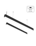 InLight Κρεμαστό φωτιστικό LED 40W 3CCT By Switch από αλουμίνιο σε μαύρη απόχρωση D:120cm 6072-120-BL