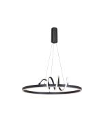 InLight Κρεμαστό φωτιστικό LED 44W 3CCT by switch on base σε μαύρο χρώμα D:60cm 6076-BL