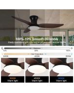 SE LED F100  WINDY BLACK-BROWN FAN 30W SMART WITH CONTROL 100x100x50cm 3000k-6500k 85-265V 2 Y HOMELIGHTING 77-50632