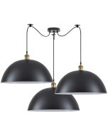 SE21-BR-10-BL3-MS50 MAGNUM Bronze Metal Pendant Black Shade with Black Fabric Cable+ HOMELIGHTING 77-8701