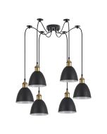 SE21-BR-10-BL6-MS2 MAGNUM BRONZE Black Metal Shade Pendant+ HOMELIGHTING 77-8768
