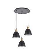 SE21-BR-10-3BL-MS2  MAGNUM BRONZE  Black Metal Shade Pendant+ HOMELIGHTING 77-8771