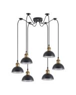 SE21-BR-10-BL6-MS3  MAGNUM BRONZE Black Metal Shade Pendant+ HOMELIGHTING 77-8775