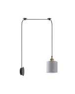 SE21-BR-10-BL1W-SH2  MAGNUM BRONZE Grey Fabric Wall Lamp+ HOMELIGHTING 77-8892