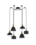 SE21-BR-10-BL6-MS12 MAGNUM FLEX Bronze Metal Pendant Black Metal Shade+ HOMELIGHTING 77-8973