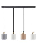 SE21-BR-10-4BL-SH123 MAGNUM FLEX White, Grey ,Brown Shade Pendant+ HOMELIGHTING 77-9033