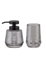 Mood grey set δοχείο κρεμοσάπουνου 380 ml & ποτήρι οδοντόβουρτσας Sealskin  800053