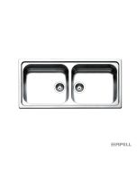 Νεροχύτης Κουζίνας Ανοξείδωτος Linear 100x50 Αpell Inox Σαγρέ  8540-112