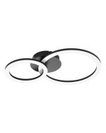 Μεταλλική Πλαφονιέρα Οροφής Μαύρη L45,5xH6,9cm Led 3000-6500K 2100lm Εφαρμογή-Τηλεχειριστήριο Eglo Parrapos-Z 900322