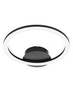 Μεταλλική Πλαφονιέρα Οροφής Μαύρη L30xH4,8cm Led 3000-6500K 1000lm Εφαρμογή-Τηλεχειριστήριο Eglo Parrapos-Z 900323