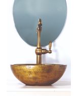 Νιπτήρας Επιτραπέζιος Χειροποίητος 39*30*15 εκ. Χρυσός Travertino "ΑΦΡΟΔΙΤΗ" 90069