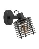 Σποτ Μονόφωτο 130x195x175mm 1xE27 Ατσάλι Μαύρο-Ξύλο Eglo Segovia 900739