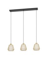 Κρεμαστό Φωτιστικό L88xH110cm Μαύρο-Χρυσαφί Τρίφωτο 3xE27 Eglo Ciudadela 900897