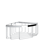  Σπογγοθήκη Μπουκαλοθήκη Γωνιακή Βαθειά R10 Επίτοιχη W290xD210xH100 mm Ορείχαλκος Χρωμέ Verdi Baskets 9023222