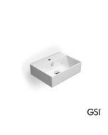 Νιπτήρας Πορσελάνης Kube-X 45x35 (1 οπή+2 προχ.) GSI White 9485-300