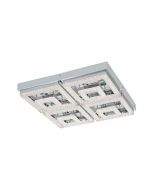 Eglo Fradelo Μοντέρνα Μεταλλική Πλαφονιέρα Οροφής με Ενσωματωμένο LED σε Ασημί χρώμα 52cm 95661