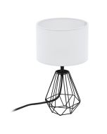 Πορτατίφ 16,5xH30,5cm 1xE14 Λευκό Καπέλο Βάση Μαύρη Eglo Carlton 2 95789