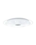 Πλαφονιέρα Οροφής Λευκή 40xH7,5cm LED 3000-4000-5000Κ 2300lm Τηλεχειριστήριο-Λειτουργία Μνήμης Eglo Lanciano  98323