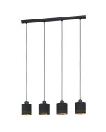 Φωτιστικό Κρεμαστό Ράγα 94εκ. Τετράφωτη Μαύρο -Χρυσό Eglo Esteperra 99275