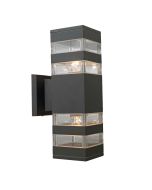 Απλίκα Εξ.Χώρου IP44 Υ30xM9xΠ15,5cm 2xE27 Χυτό Αλουμίνιο Γραφίτης -PVC Sun Light A0296