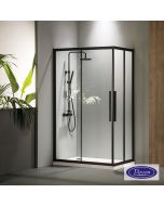 Καμπίνα ντουζιέρας Γωνιακής Εισόδου Corner Entry 100x120 (97-99 x 117-119 εκ.), Devon Clean Glass Black Matt CF100120C-400