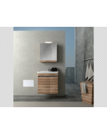 Σετ Έπιπλο Μπάνιου Βάση Π60*Υ60*Β38 εκ.MDF Λευκή Λάκα Γυαλιστερή,Νιπτήρας-Καθρέπτης-Φωτιστικό Savvopoulos Luxury City 001