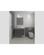 Σετ Έπιπλο Μπάνιου Βάση Π80*Υ60*Β43 εκ.MDF Μελαμίνη Cemento,Νιπτήρας-Καθρέπτης-Φωτιστικό Savvopoulos Luxury City XL 004