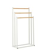 Επιδαπέδια Κρεμάστρα 3 Θέσεων Μεταλλική με Bamboo 45x23x85cm White/Natural MRShome DF-0030000