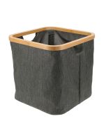Καλάθι Αποθήκευσης Polyester με Bamboo 30.5x30.5x30cm Deep Grey MRShome DF-0071000