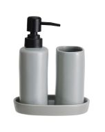 Σετ Μπάνιου Stoneware 3 Τεμαχίων Cool Grey 5U MRShome DF-0094002
