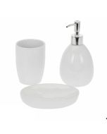Σετ Μπάνιου από Δολομίτη 3 Τεμαχίων White MRShome DF-0100001