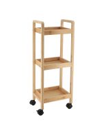 Ραφιέρα Bamboo/MDF με 3 Ράφια Φυσική με Ροδάκια 28.5x21x79cm MRShome  DS-1130000