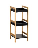 Ραφιέρα 3 θέσεων Bamboo/MDF Μπεζ/Μαύρη 33x33x80cm MRShome DS-1145000