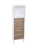 Έπιπλο Γωνιακό MDF/Βελανιδιά με 1 Ράφι και 1 Ντουλάπι με Ράφι στο Εσωτερικό Καφέ/Λευκό 30x30x118cm MRShome  DS-1169000