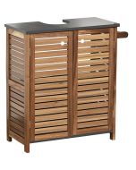 Έπιπλο Νιπτήρα MDF/Ακακία με 2 Ντουλάπια με εσωτερικό Ράφι και Κρεμάστρα στο Πλάι 66x30x70cm MRShome  DS-1177000