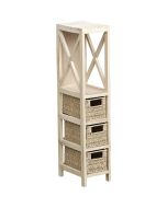 Έπιπλο MDF με 1 Ράφι και 3 Συρτάρια Μπεζ 17x24x82cm MRShome DS-1245000