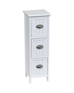 Συρταριέρα MDF με 3 Συρτάρια Λευκή 25x25x77cm MRShome  DS-1255000