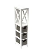 Έπιπλο MDF με 1 Ράφι και 3 Συρτάρια Γκρι/Λευκό 17x24x82cm MRShome DS-1295000