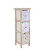 Συρταριέρα MDF με 3 Συρτάρια 25x25x77cm Φυσική με Σχέδια MRShome  DS-1309000