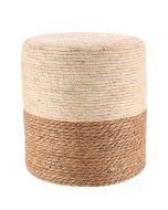 Σκαμπώ Πουφ Ξύλινο Bamboo Λευκό/Μπεζ Φ34x36cm MRShome DS-1392000