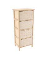 Συρταριέρα MDF με 4 Συρτάρια 37.5x27.5x86cm Μπεζ με Σχέδια MRShome DS-1398000