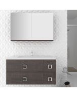 Orabella Mood 100 με τέσσερα Συρτάρια - Κρεμαστό Έπιπλο Μπάνιου με πορσελάνινο νιπτήρα Tecla και καθρέπτη ντουλάπ F60161-70141-70107-60161