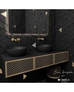 Orabella Wire 150 Λευκό/ Μαύρο Προφίλ - Κρεμαστό Έπιπλο Μπάνιου για επικαθήμενο νιπτήρα F70188-70188