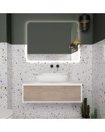 Orabella Drawer 100 - Κρεμαστό Έπιπλο Μπάνιου με μαύρη ματ επικάλυψηκαι και βάση με συρτάρι από μελαμίνη δικής σας επιλογής (χωρίς καθρέπτη και νιπτήρα) F70204-70205,B-100
