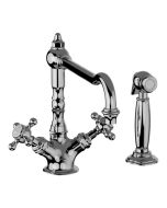 Horus Julia Victoria Julia Victoria Classic Collection - Mono Kitchen Mixer, with Deck Side Handspray / No Waste - Polished Nickel 01.123-NB