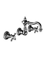 Horus Julia Victoria Julia Victoria Classic Collection - Wall Mounted 3 Hole Basin Set for Splashback - Matt Nickel 01.272-NM